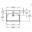 Geberit M100 E-Handwaschbecken eckige Form, 450x360mm weiß