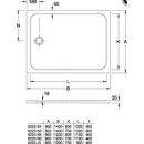 VB Lifetime Plus Keramik-Brausewanne AR 1400x900x35mm weiß