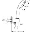 GROHE Wandhalterset Tempesta 100 26406 2 Strahlarten 5,7...