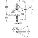 Grohe EHM Spültisch Eurosmart C Grohe Zero m hohem schwb. Rohra. chrom