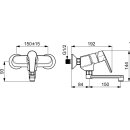 Spültisch-Hebelmischer Hansapolo neu für Wandmontage Ausladung 235mm VC