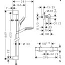 HG Crometta Brausesystem Aufputz Vario mit Ecostat 1001 CL Thermostat und Brausestange 65 cm