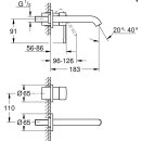 GROHE 2-L-WT-Wandbatt. Essence 29192_1 FMS Ausladung...