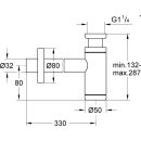 Grohe Geruchverschluss f WT 1 1/4 hard graphite gebürstet