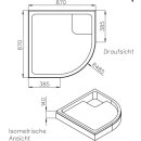 Schedel Brausewannenträger 1/4 Kreis 90x90x3,5