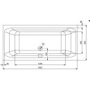 IS S100 Acryl Einbauwanne Mittelabl. 1900x900mm weiß