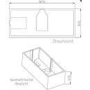 Schedel S100 Badewannenträger f S100 Acr. EBW Mittelabl. 1900x900mm