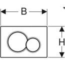 Geberit GE BetPl. Sigma01, für 2-Mengen-Sp. mattchrom-lackiert