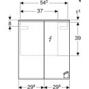 Geberit Spiegelschrank Option Plus mit Beleuchtung zwei Türen 600x700x172mm