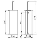 Keuco Toilettenbürstengarnitur Plan 278mm, komplett verchromt