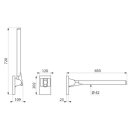 Delabie Stützklappgriff Be-Line anthrazit, L. 650 mm