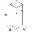 Salgar Schminktisch-Modul ALLIANCE NATURE mit Tür Schublade und klappbaren Spiegel 352 x 1000 x 360 mm