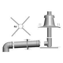 Wolf Anschluss-Set DN80/125 an Abgasleitung f. Schachteinbau, Edelstahl