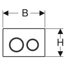 Geberit Omega20 Betätigungsplatte für 2-Mengen-Spülung: Platte und Tasten: hochglanz-verchromt, Designringe: mattverchromt