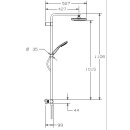 S100 Duschsystem mit Thermostat KB d= 200 HB d= 10cm Schlauch 1,6m chrom