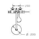 S100 Duschsystem mit Thermostat KB d= 200 HB d= 10cm Schlauch 1,6m chrom