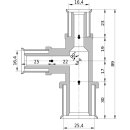 Wavin Tigris K5 T-Stück reduziert, 25mm x 16mm x 16mm