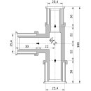 Wavin Tigris K5 T-Stück reduziert, 25mm x 25mm x 20mm