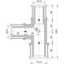 Wavin Tigris K5 T-Stück reduziert, 32mm x 25mm x 25mm