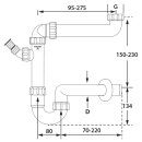 PP-Raumspar Kugelverschlußsiphon DN 40, 1 1/2"...