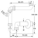 PP-Raumspar Kugelverschlußsiphon DN 50, 1 1/2"...