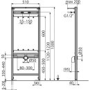 A108/1300 Montagerahmen für Ausguss und Wasserarmatur