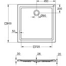 GROHE Acryl Duschwanne 39301, Maße: 900 x 900 mm, Tiefe: 30 mm, alpinweiß