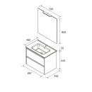 Salgar Noja Komplett-Set 700 2 Schubladen White Gloss