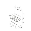 Salgar Noja Komplett-Set 800 2 Schubladen White Gloss