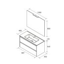 Salgar Noja Komplett-Set 1000 2 Schubladen White Gloss