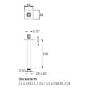 Herzbach Deckenarm für Regenbrause - eckig 150mm