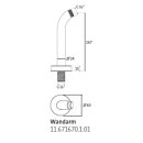 Herzbach Wandarm für Regenbrause - rund 167mm