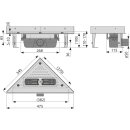 Eckbodenablauf ohne Rand für den perforierten Eckrost alcadrain