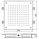 Herzbach 500 x 500mm Deckeneinbau Regenbrause - eckig