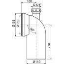 alcadrain WC-Anschlussbogen 90° mit Anschluss DN40