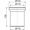 alcadrain WC-Anschlussstutzen 150mm