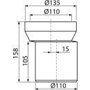 alcadrain WC-Anschlussstutzen, exzentrisch 158 mm