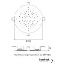 Herzbach Design iX Regenbrause zum Deckeneinbau 380mm,...