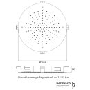 Herzbach Design iX Regenbrause zum Deckeneinbau 500mm, Edelstahl