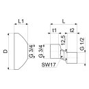 Schlösser S-Anschlussset DN20 mit Rosetten