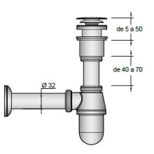 Salgar Siphon mit Clickerabfluss