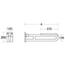 PBA Stützklappgriff 600mm mit Armpolster