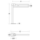 PBA Stützklappgriff 715mm bestehend aus Nylonrohr