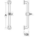 PBA Brausehalterstange 570mm mit Brausehalter