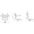 PBA Duschsitz, einhängbar 380mm mit Armlehne und Polster