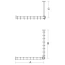 PBA Duschvorhangstange 800mm L-Form mit DA