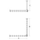 PBA Duschvorhangstange 900mm L-Form mit DA