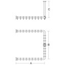 PBA Duschvorhangstange 800mm U-Form mit DA