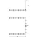 PBA Duschvorhangstange 1000mm U-Form mit DA