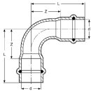 15mm Bogen 90° I/I Kombifitting Frabo DVGW